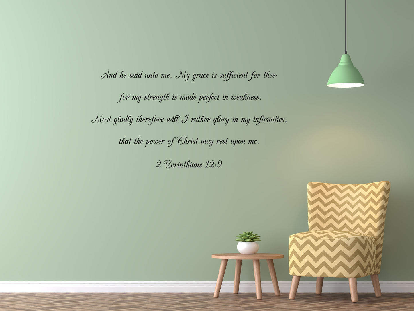 Church KJV Bible Decal Scripture Wall Decal of 2 Corinthians 12:9 Wall Scripture of Christian Wall Decal - Religious Scripture Verse Vinyl Wall Decal Done 