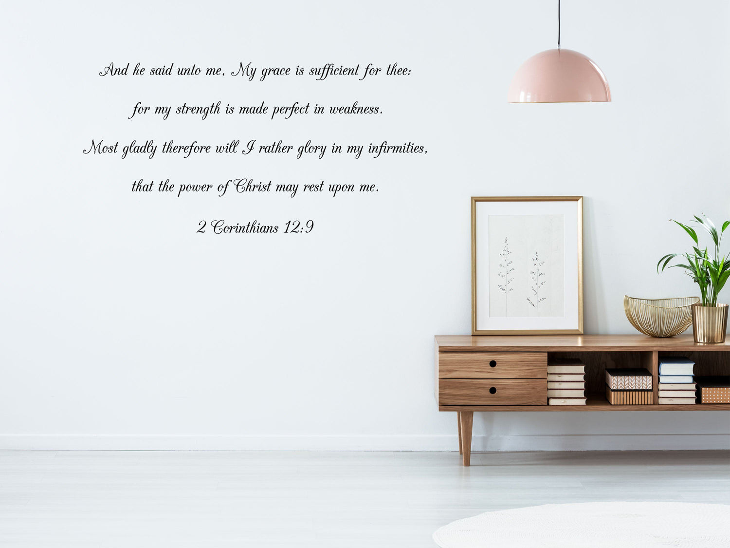 Church KJV Bible Decal Scripture Wall Decal of 2 Corinthians 12:9 Wall Scripture of Christian Wall Decal - Religious Scripture Verse Vinyl Wall Decal Done 