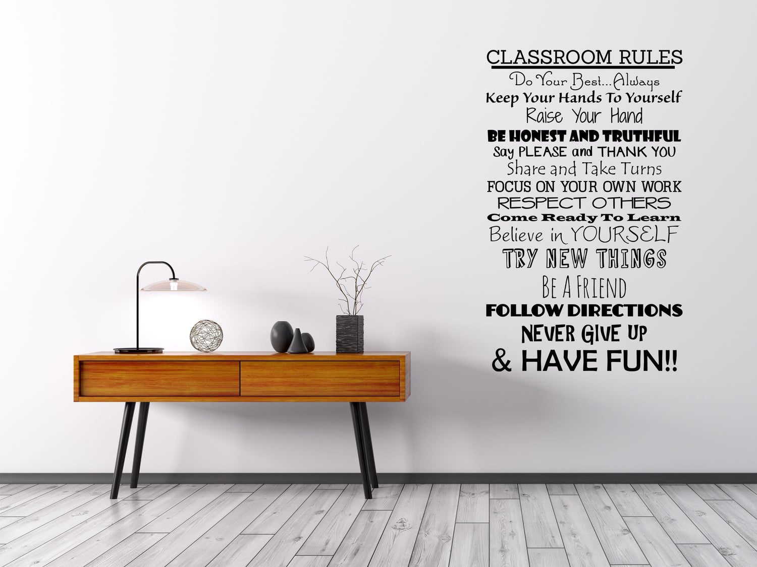 Classroom Rules Quote Sticker - Inspirational Wall Decals Vinyl Wall Decal Inspirational Wall Signs 