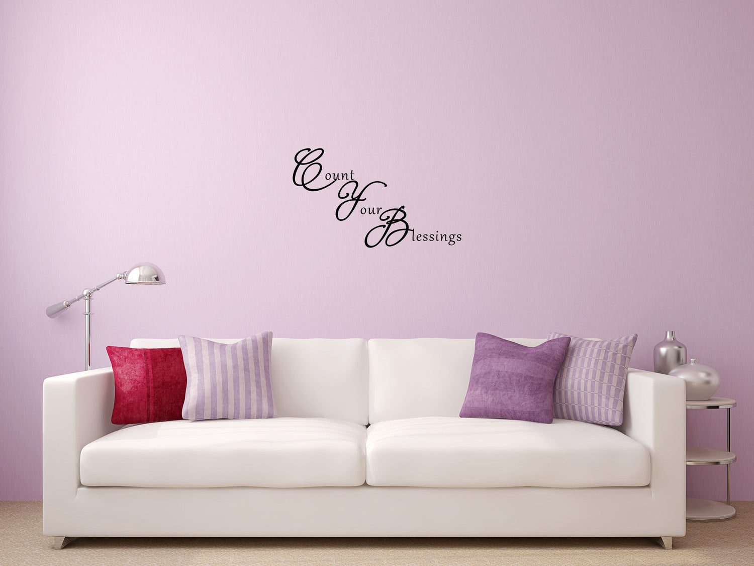 Count Your Blessings Wall Decal Vinyl Wall Decal Inspirational Wall Signs 