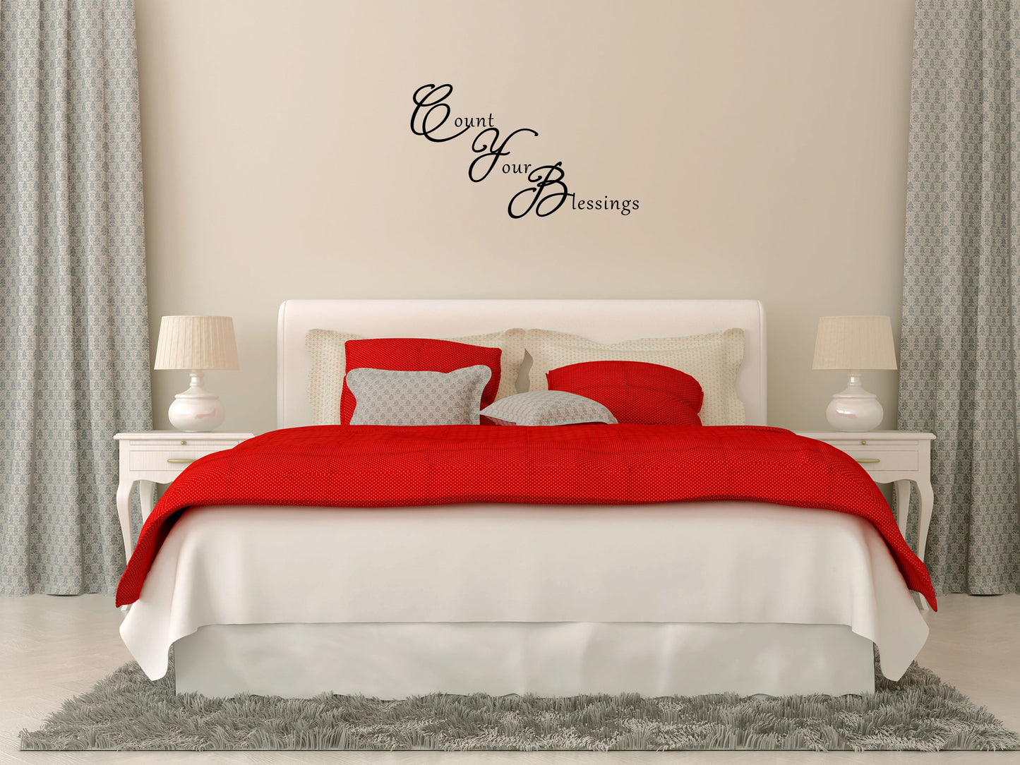 Count Your Blessings Wall Decal Vinyl Wall Decal Inspirational Wall Signs 