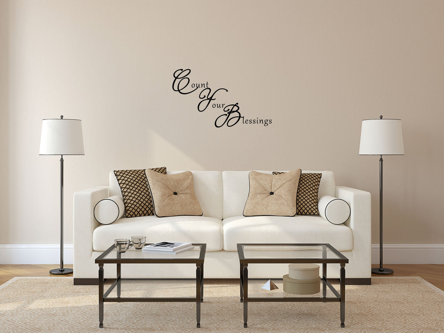 Count Your Blessings Wall Decal Vinyl Wall Decal Inspirational Wall Signs 