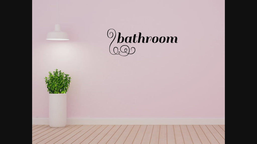 Bathroom Vinyl Wall Decal – Inspirational Words for Restroom or Powder Room