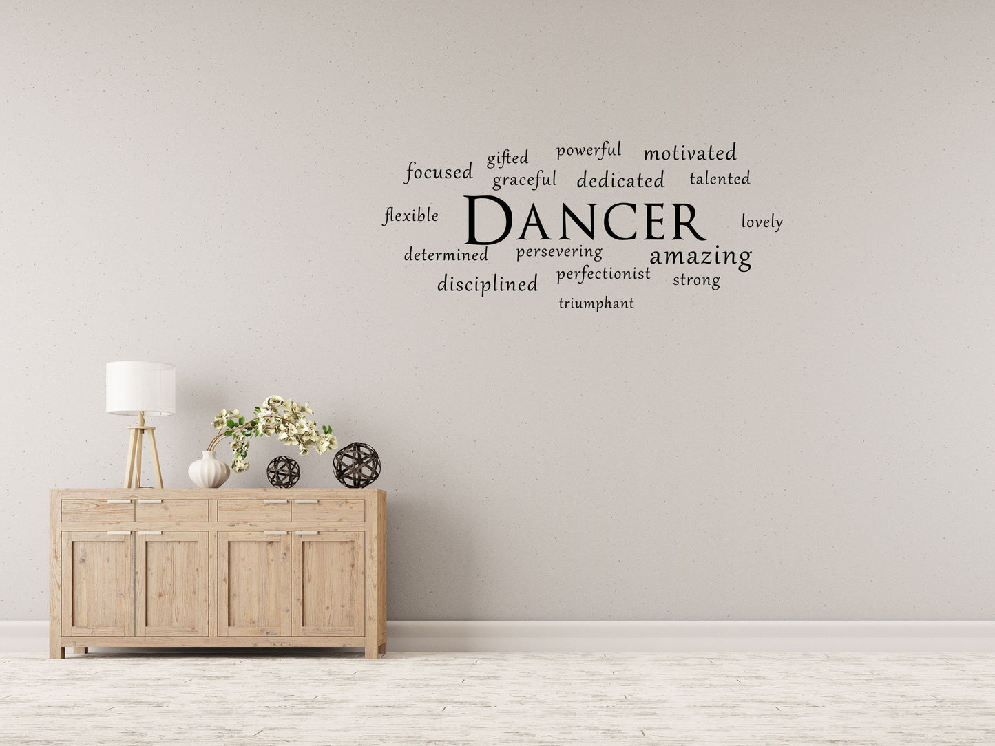 Dancer Word Cloud - Gym Wall Decor Sticker - Inspirational Wall Decals Vinyl Wall Decal Done 