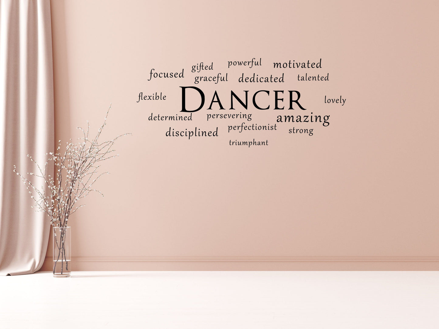 Dancer Word Cloud - Gym Wall Decor Sticker - Inspirational Wall Decals Vinyl Wall Decal Done 