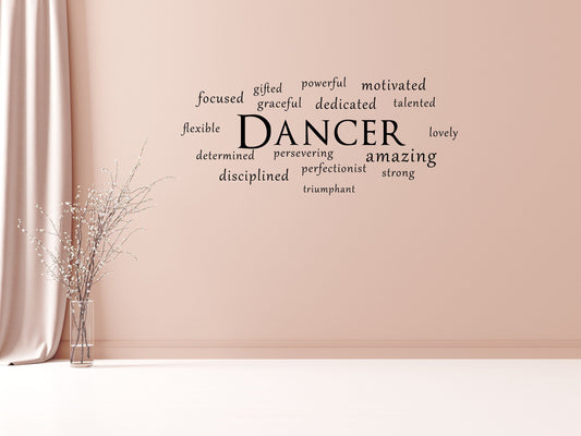 Dancer Word Cloud - Gym Wall Decor Sticker - Inspirational Wall Decals Vinyl Wall Decal Done 