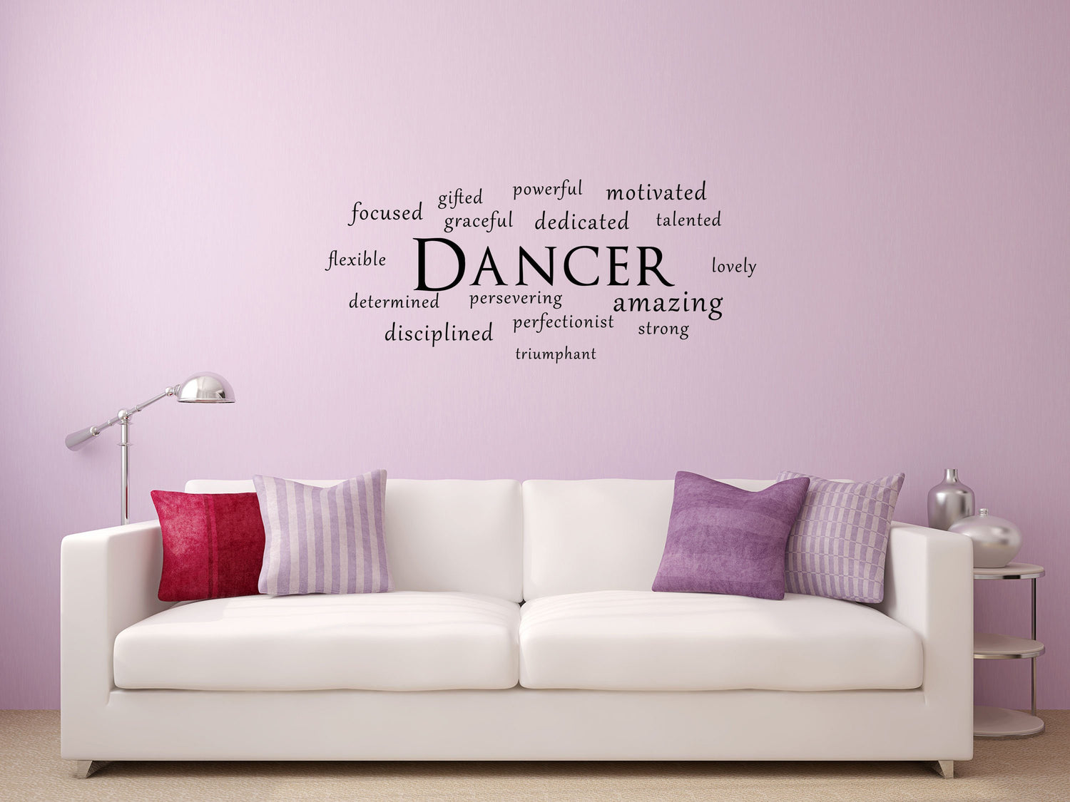 Dancer Word Cloud - Gym Wall Decor Sticker - Inspirational Wall Decals Vinyl Wall Decal Done 