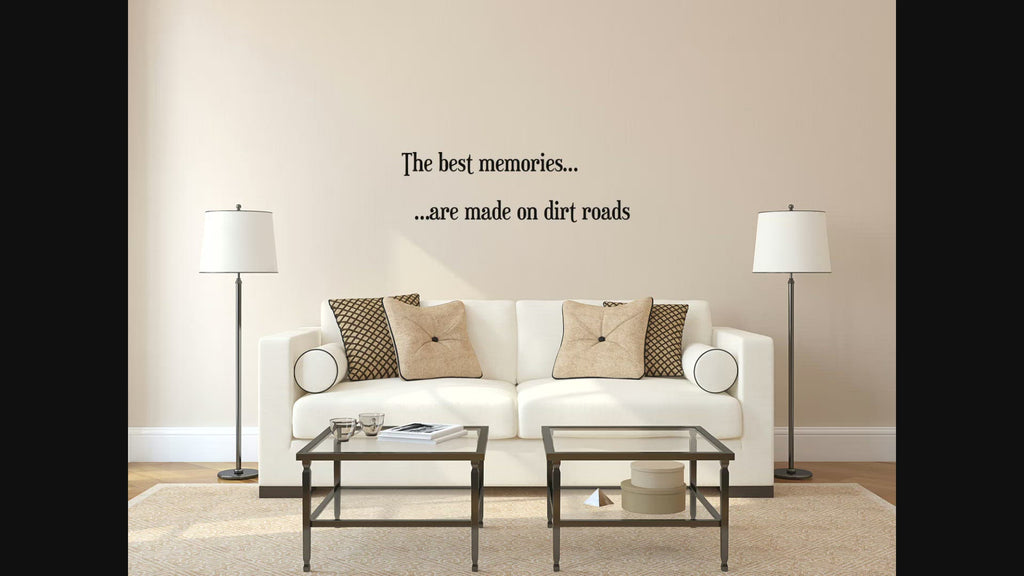 The Best Memories Are Made On Dirt Roads Vinyl Wall Decal Handmade Vinyl Wall Art Custom Orders Custom Vinyl Decals Custom Art Dirt Road Art