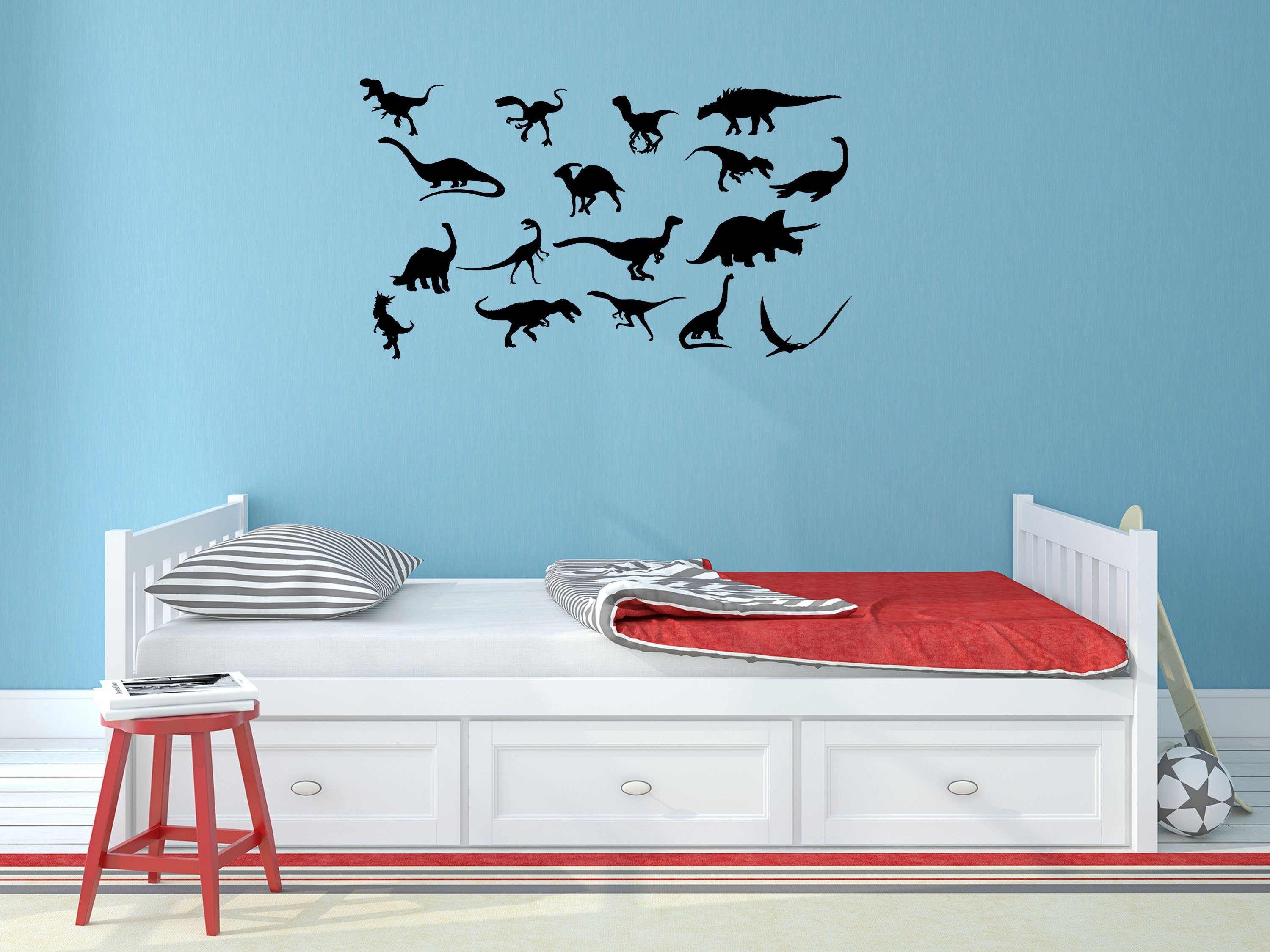 Dinosaur Stickers Bedroom Decal - Boy's Room Decor - TRex Decals- Inspirational Wall Decals Vinyl Wall Decal Inspirational Wall Signs 
