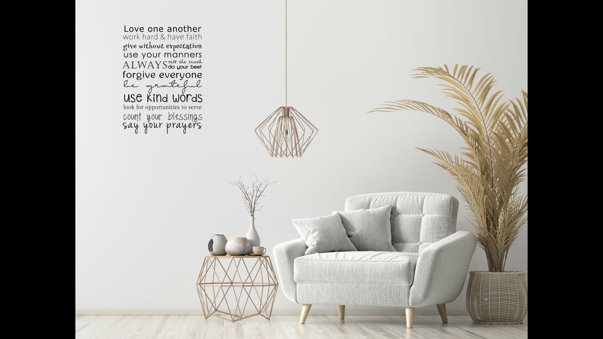Love One Another, Work Hard & Have Faith Wall Decal