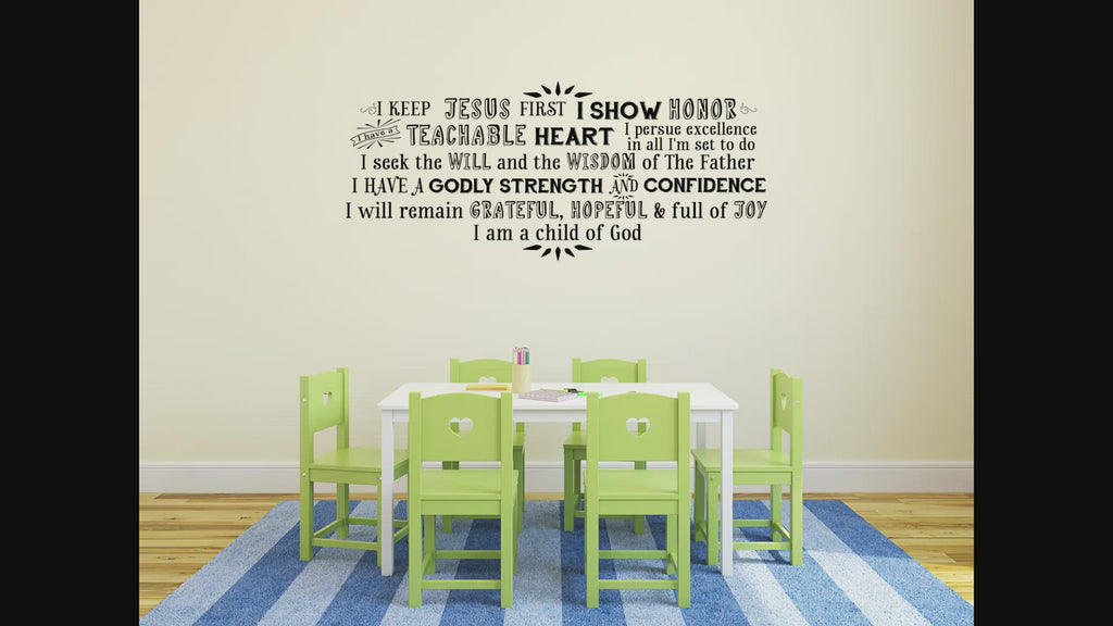 Jesus Wall Decal Word Cloud - Godly Inspirational Wisdom Confidence Decal