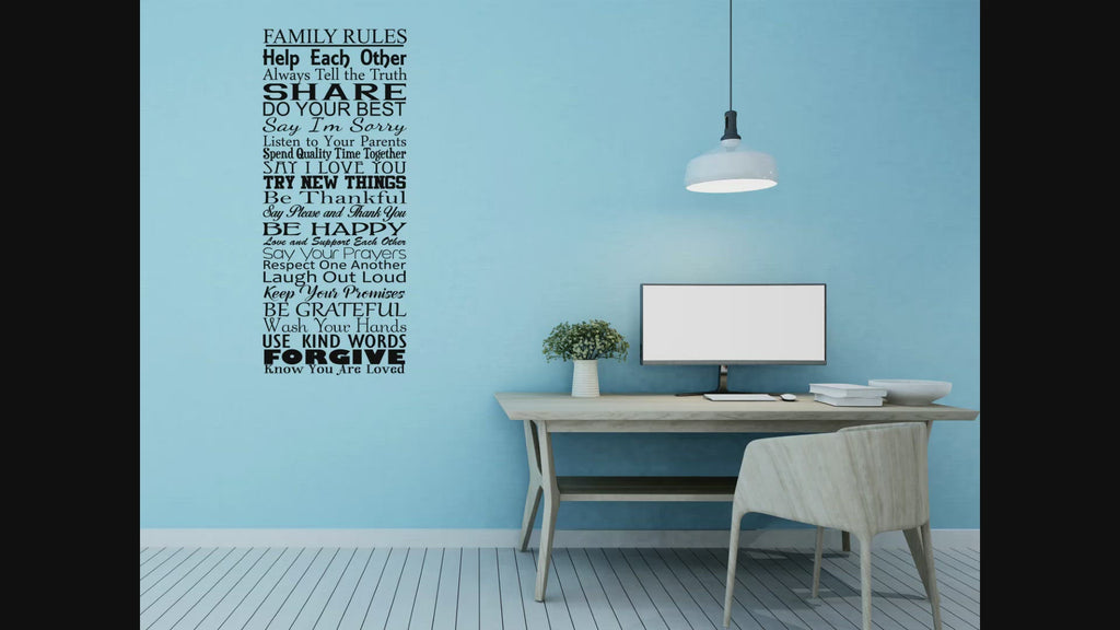 Family Rules Removable Wall Decal