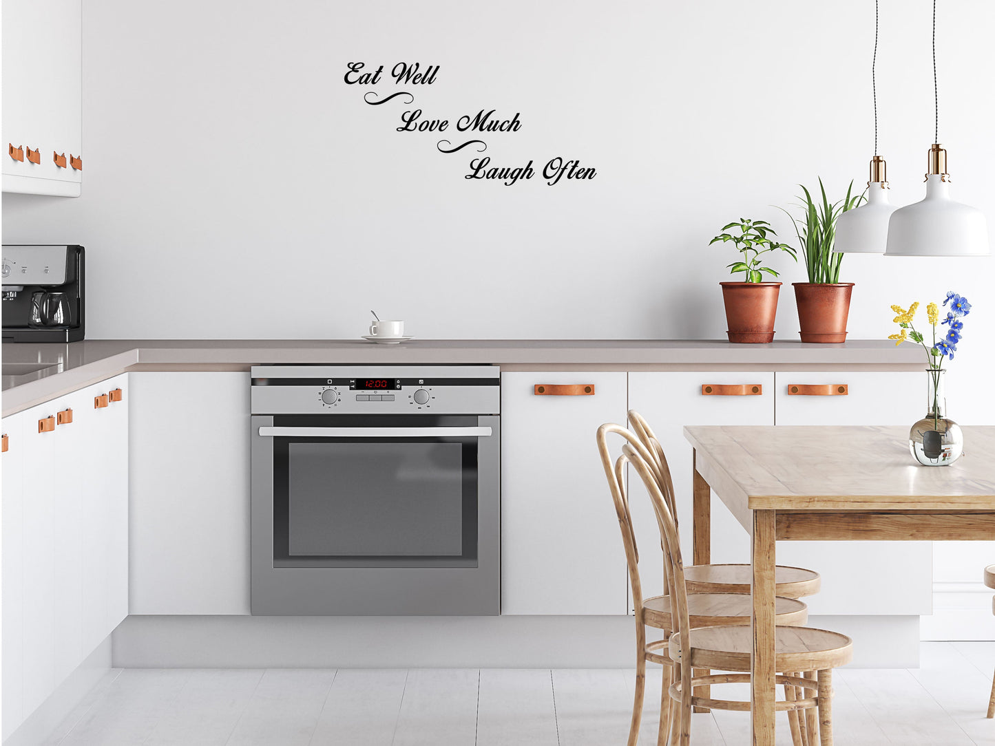 Eat Well Love Much Laugh Often Vinyl Wall Decal Inspirational Wall Signs 