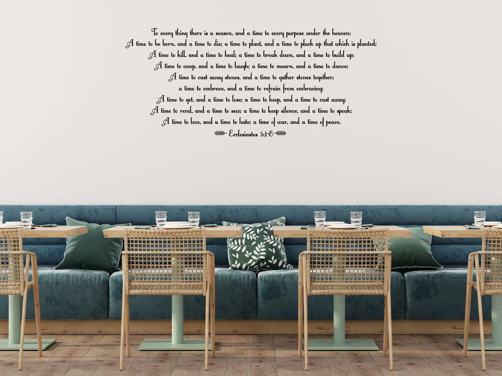 Ecclesiastes 3:1-8 - Bible Verse Wall Decal Vinyl Wall Decal Inspirational Wall Signs 