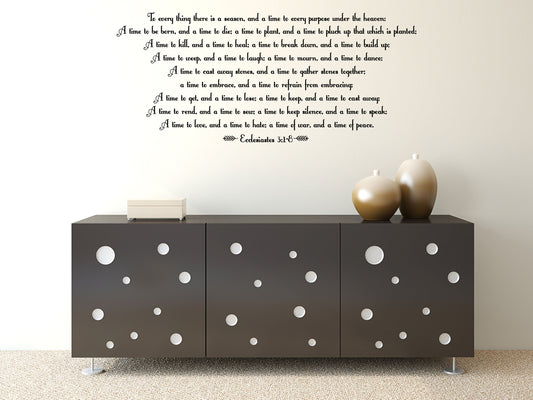 Ecclesiastes 3:1-8 - Bible Verse Wall Decal Vinyl Wall Decal Inspirational Wall Signs 