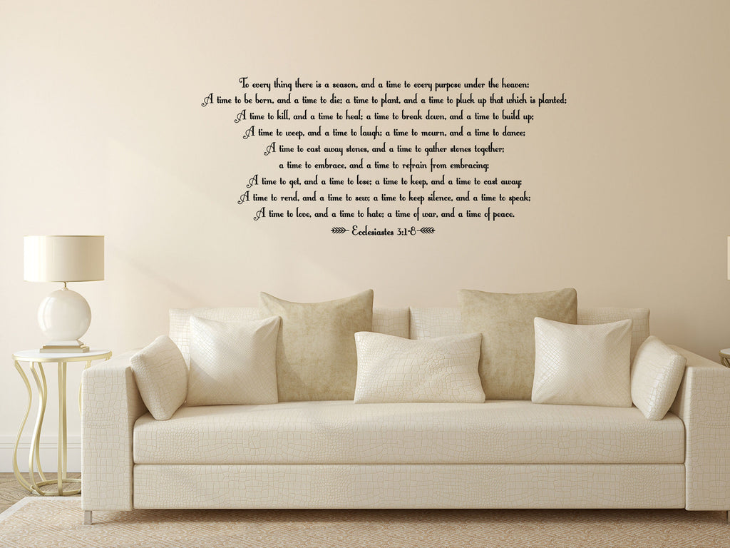 Ecclesiastes 3:1-8 - Bible Verse Wall Decal Vinyl Wall Decal Inspirational Wall Signs 