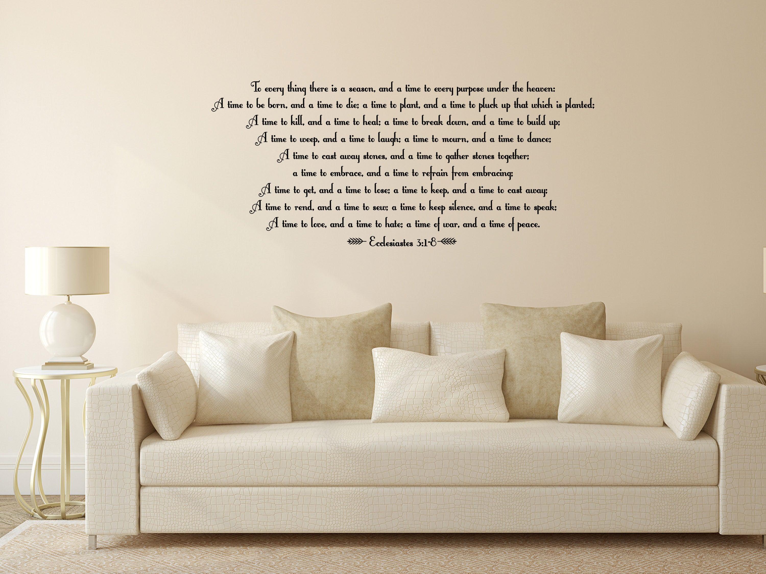 Ecclesiastes 3:1-8 - Bible Verse Wall Decal Vinyl Wall Decal Inspirational Wall Signs 
