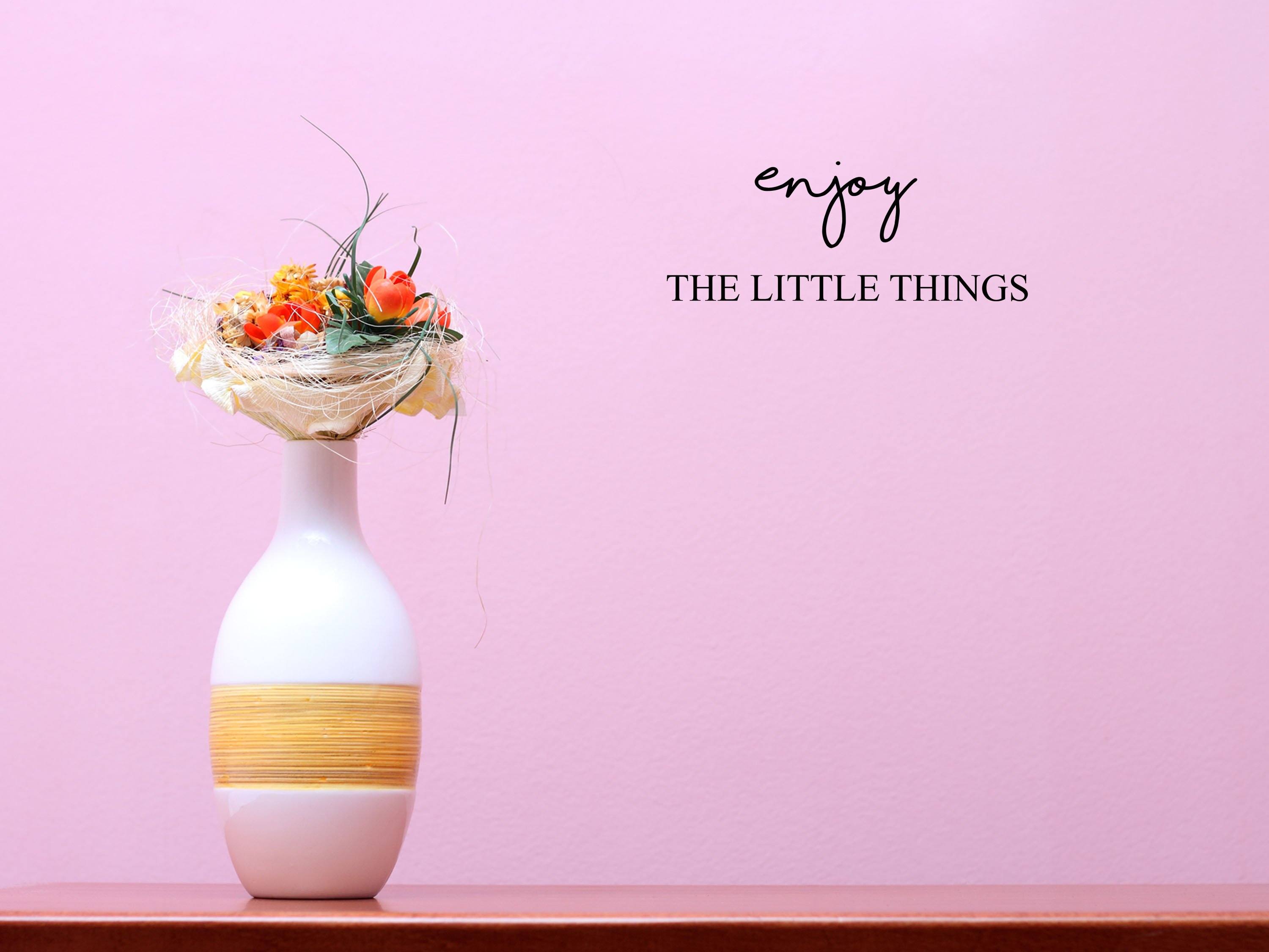 Enjoy The Little Things - Inspirational Wall Decals Vinyl Wall Decal Inspirational Wall Signs 