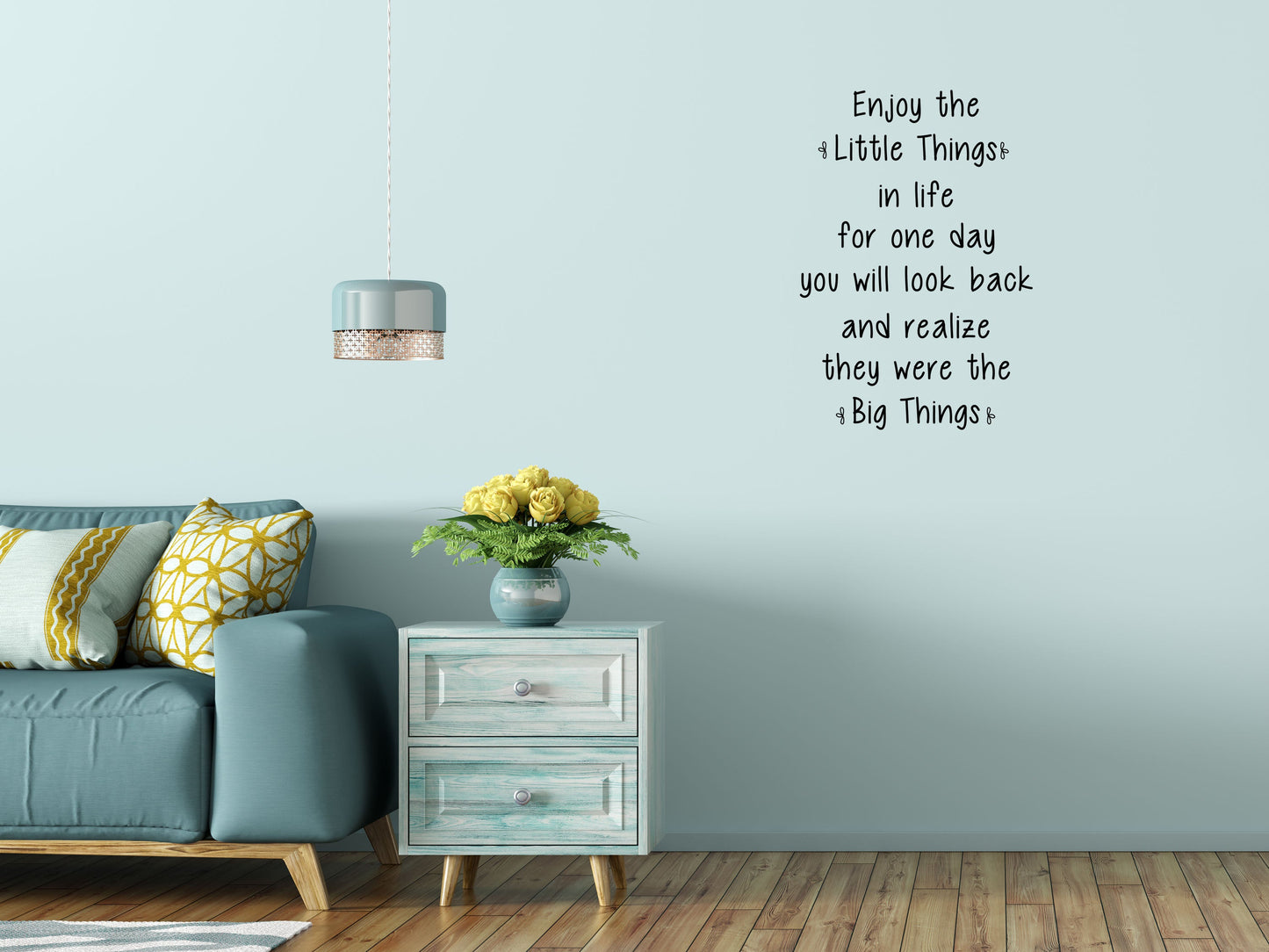 Enjoy The Little Things Living Room Quote Vinyl Wall Decal Inspirational Wall Signs 