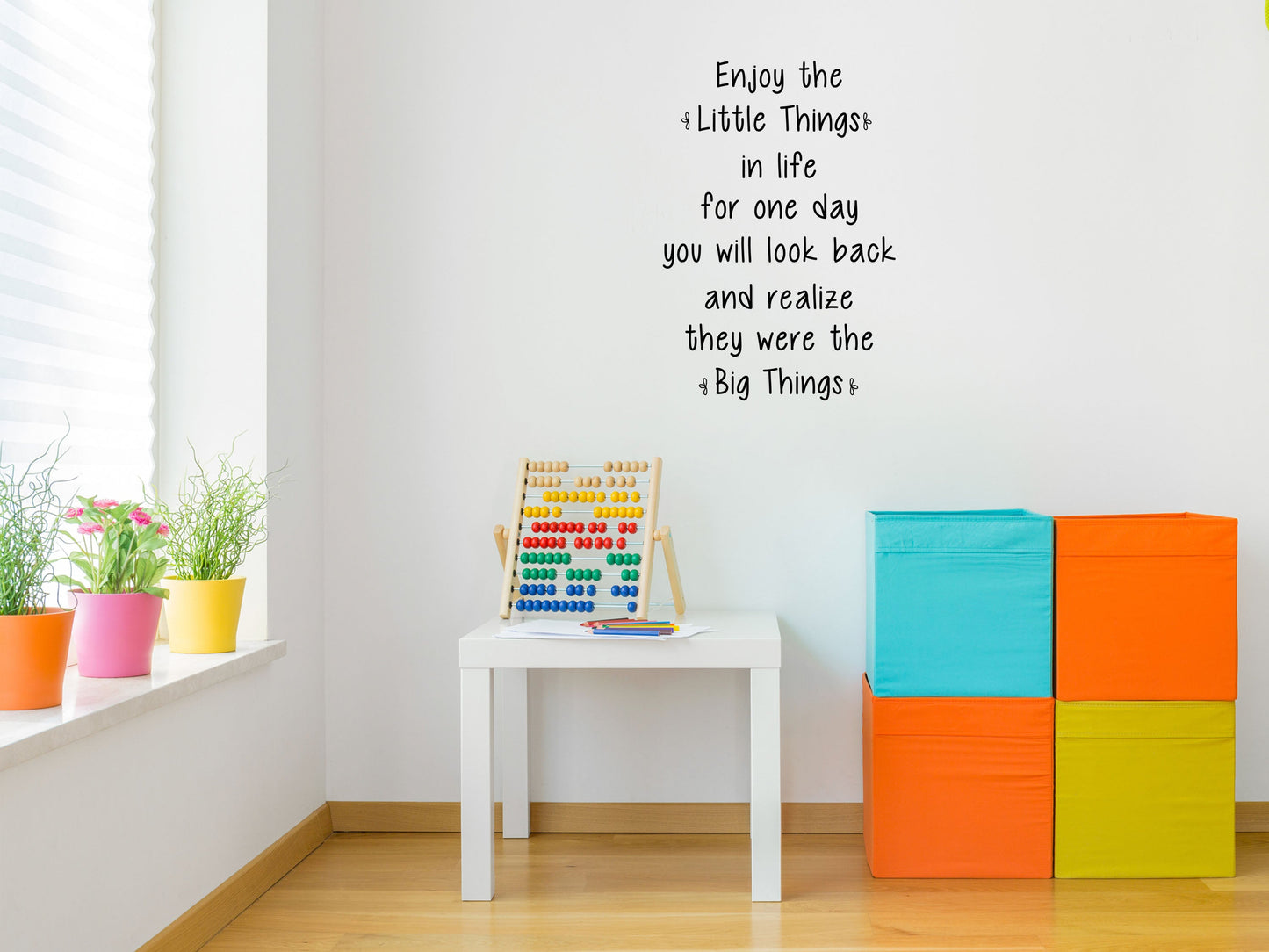 Enjoy The Little Things Living Room Quote Vinyl Wall Decal Inspirational Wall Signs 