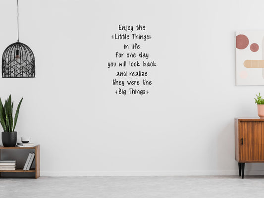 Enjoy The Little Things Living Room Quote Vinyl Wall Decal Inspirational Wall Signs 