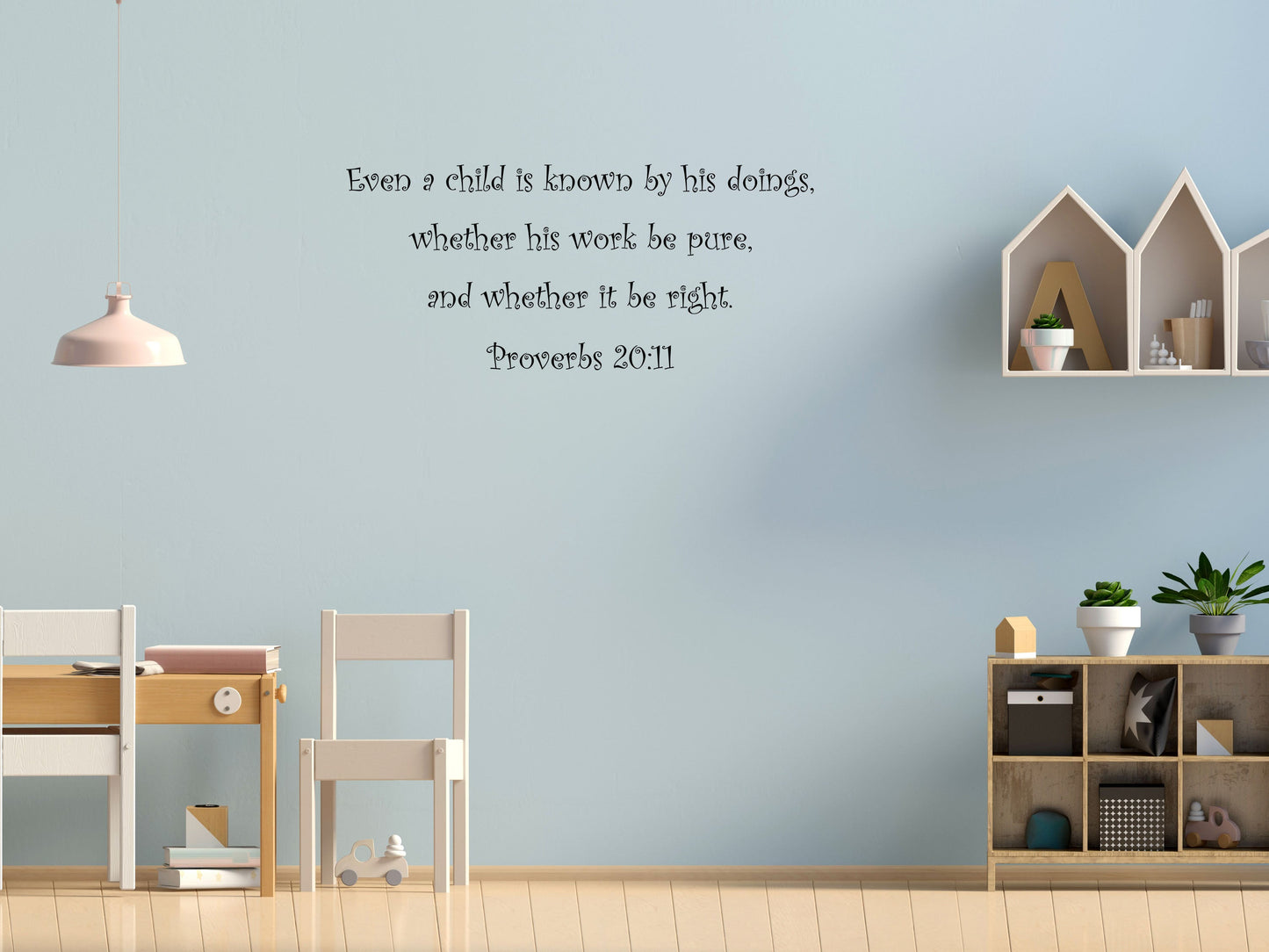 Every Child is Known By His Doings Proverbs 20:11 Words Wall Decal Vinyl Wall Decal Title Done 