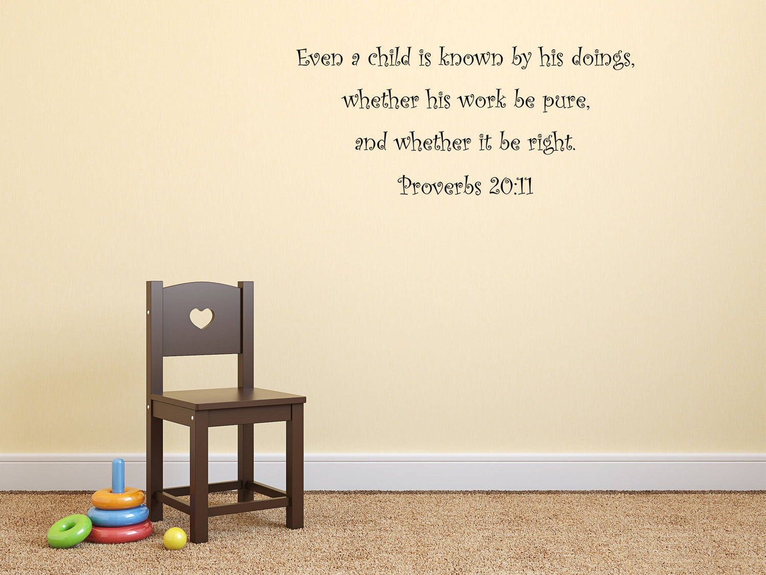 Every Child is Known By His Doings Proverbs 20:11 Words Wall Decal Vinyl Wall Decal Title Done 