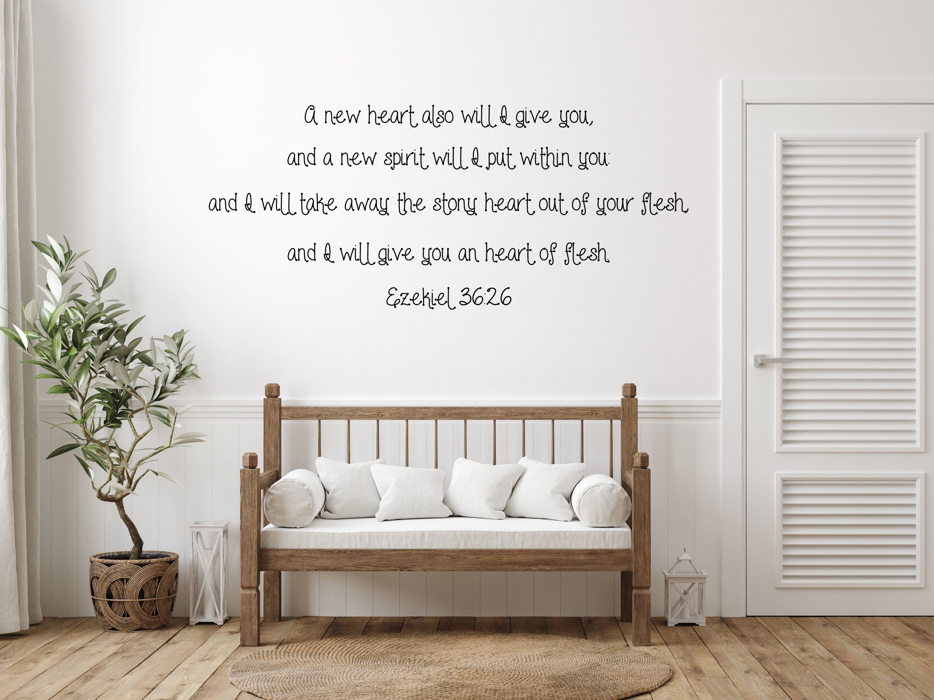 Ezekiel 36:26 - Inspirational Wall Decals Vinyl Wall Decal Inspirational Wall Signs 