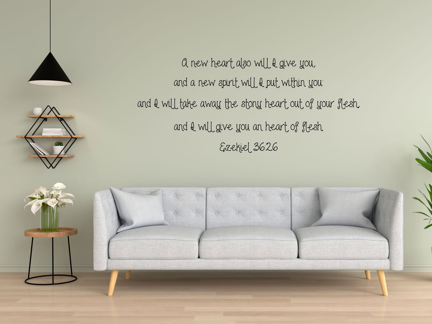 Ezekiel 36:26 - Inspirational Wall Decals Vinyl Wall Decal Inspirational Wall Signs 