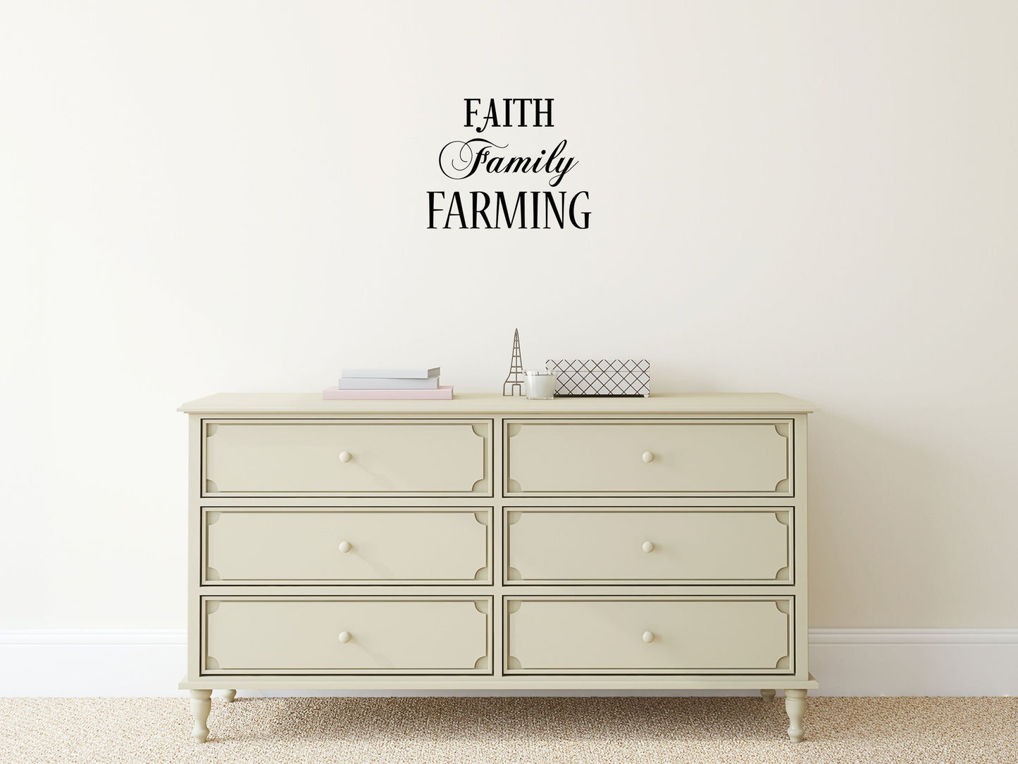 Faith Family Farming Wall Decal Sticker - Farming Decal - Farm Wall Art Vinyl Wall Decal Inspirational Wall Signs 