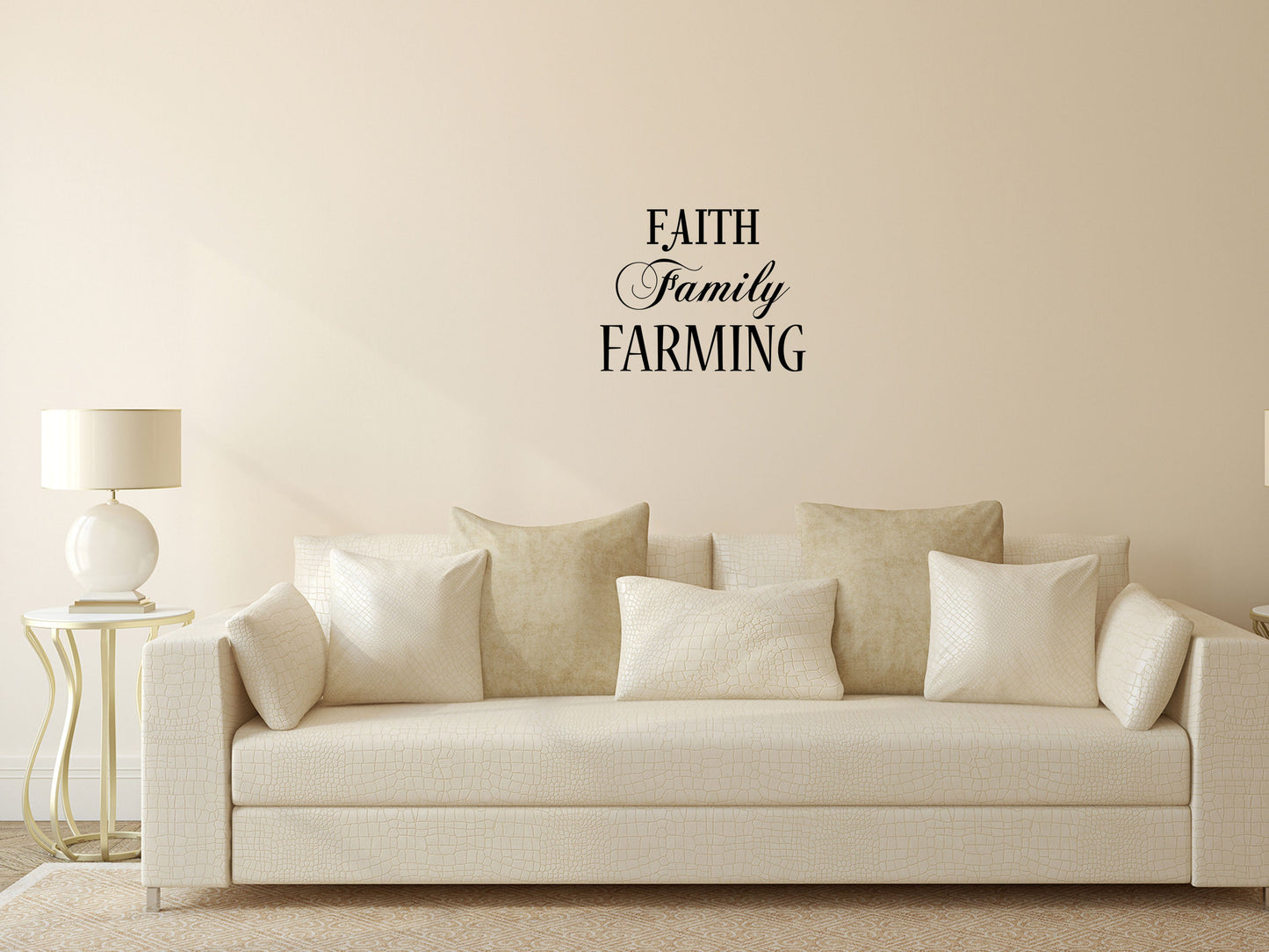 Faith Family Farming Wall Decal Sticker - Farming Decal - Farm Wall Art Vinyl Wall Decal Inspirational Wall Signs 