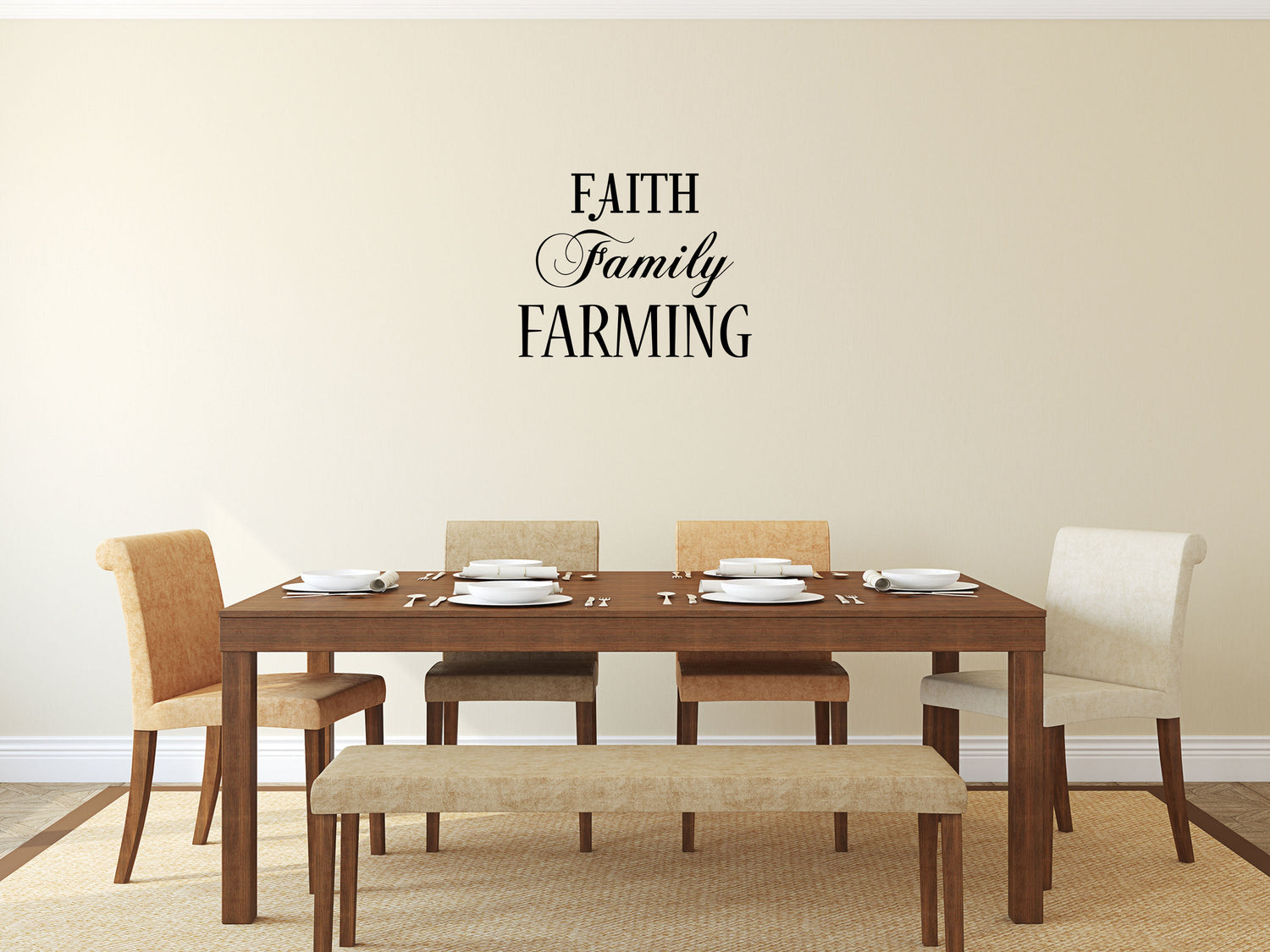 Faith Family Farming Wall Decal Sticker - Farming Decal - Farm Wall Art Vinyl Wall Decal Inspirational Wall Signs 