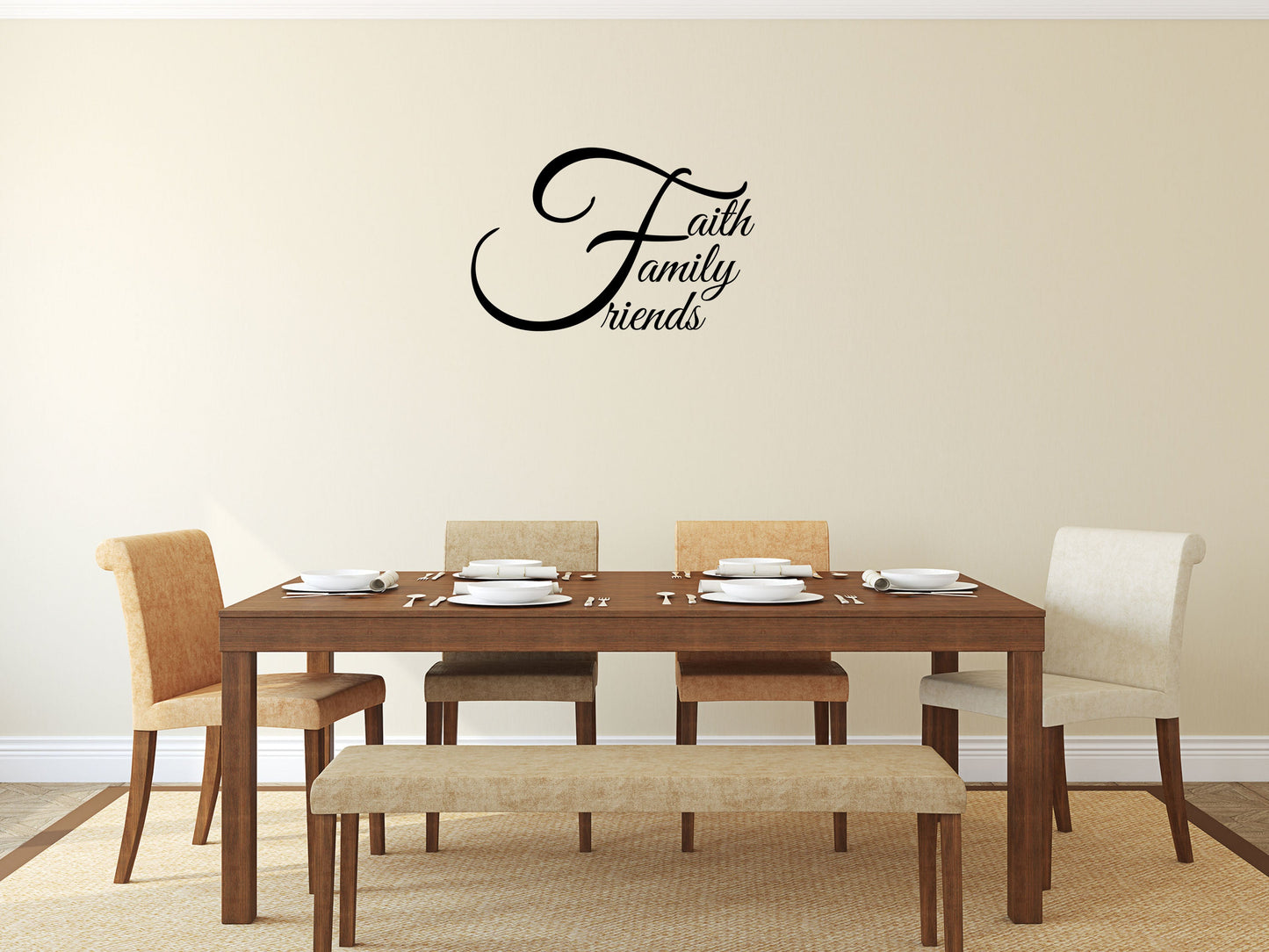 Faith Family Friends Vinyl Wall Decal Inspirational Wall Signs 