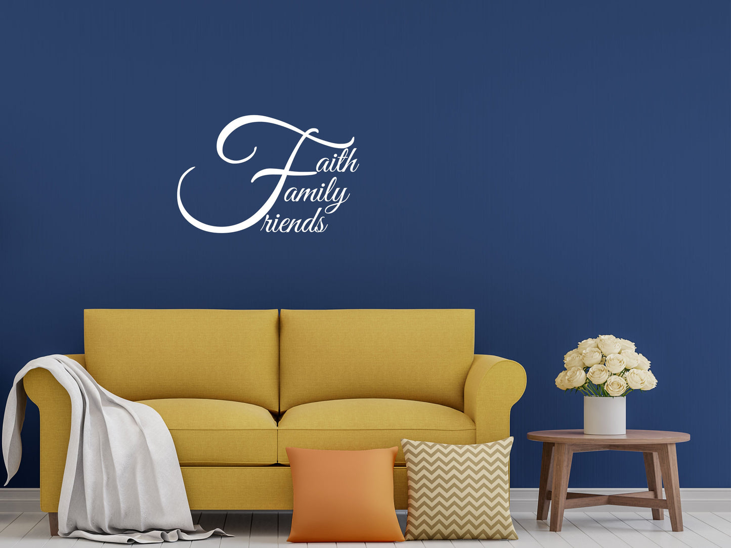 Faith Family Friends Vinyl Wall Decal Inspirational Wall Signs 