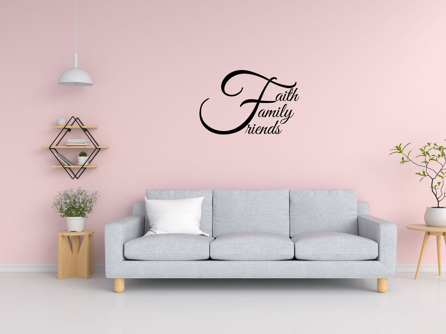 Faith Family Friends Vinyl Wall Decal Inspirational Wall Signs 