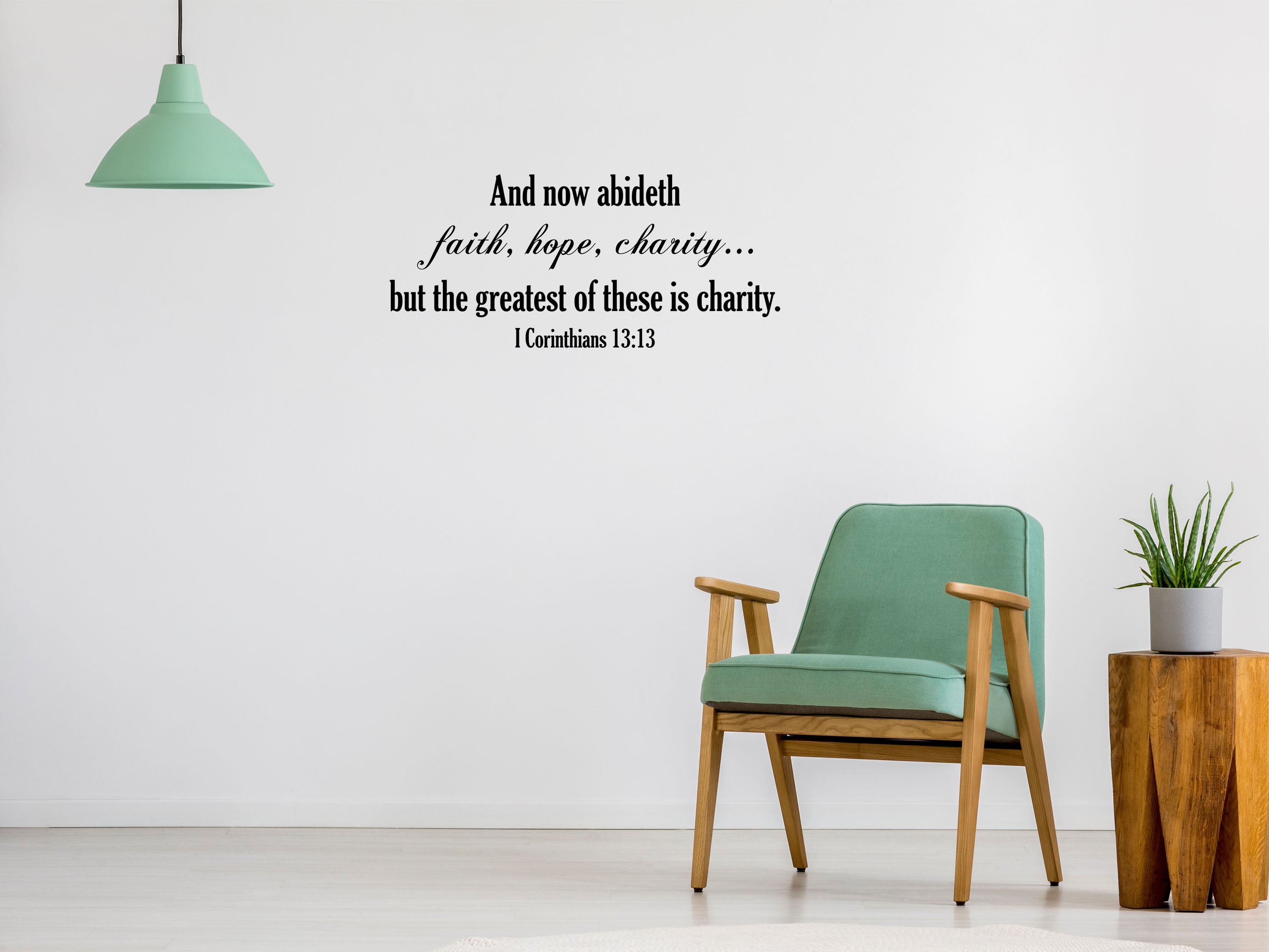 Faith Hope Charity Bible Wall Decal - Christian Gifts - Bible Verse Wall Décor Art - I Corinthians - Scripture Decal - Vinyl Wall Art Vinyl Wall Decal Inspirational Wall Signs 