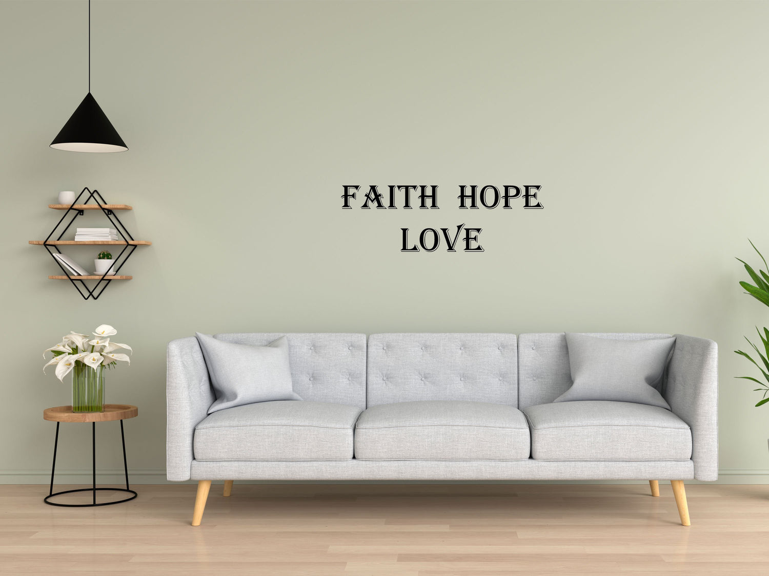 Faith, Hope, Love - Inspirational Wall Decals Vinyl Wall Decal Inspirational Wall Signs 