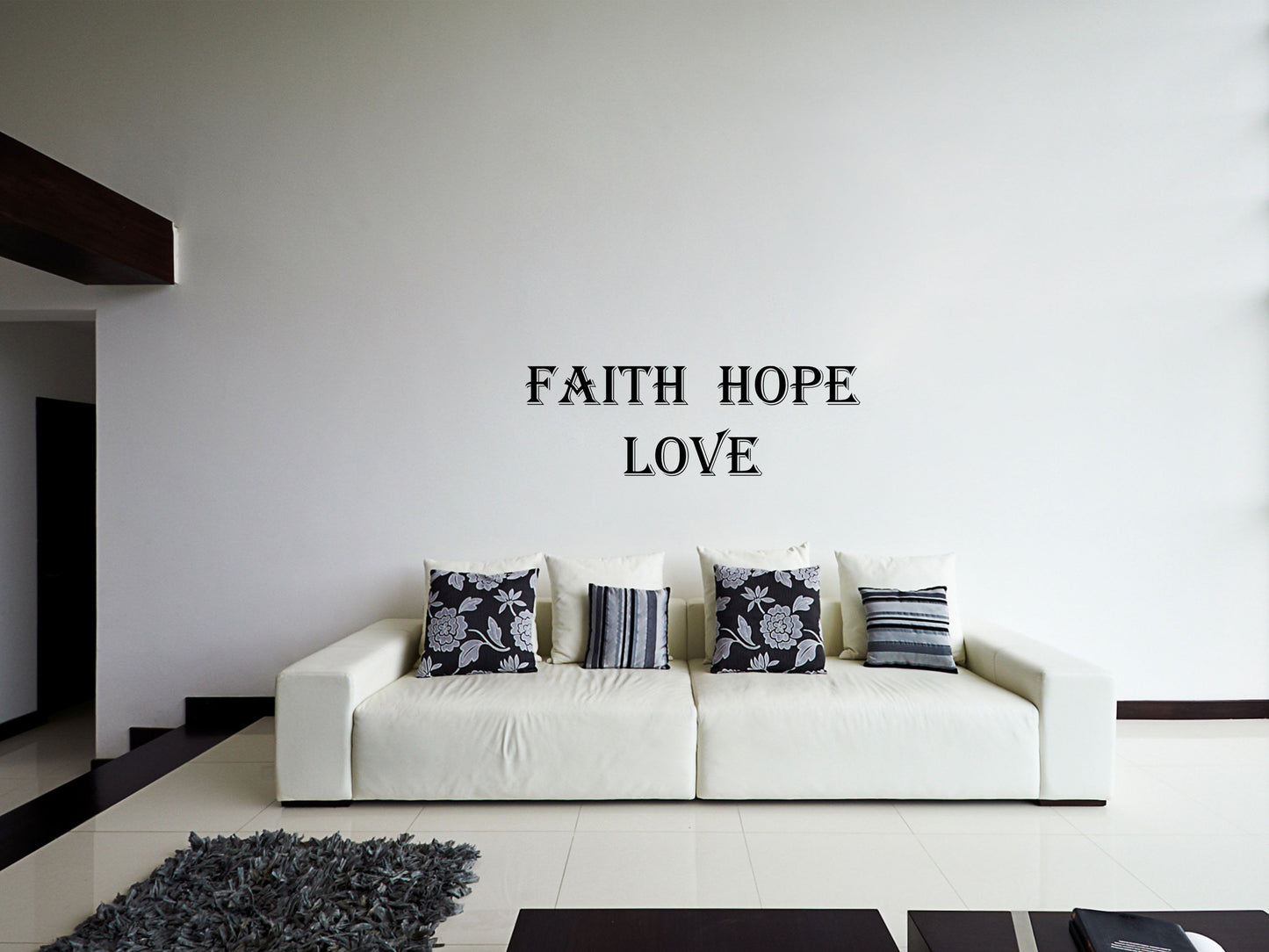 Faith, Hope, Love - Inspirational Wall Decals Vinyl Wall Decal Inspirational Wall Signs 