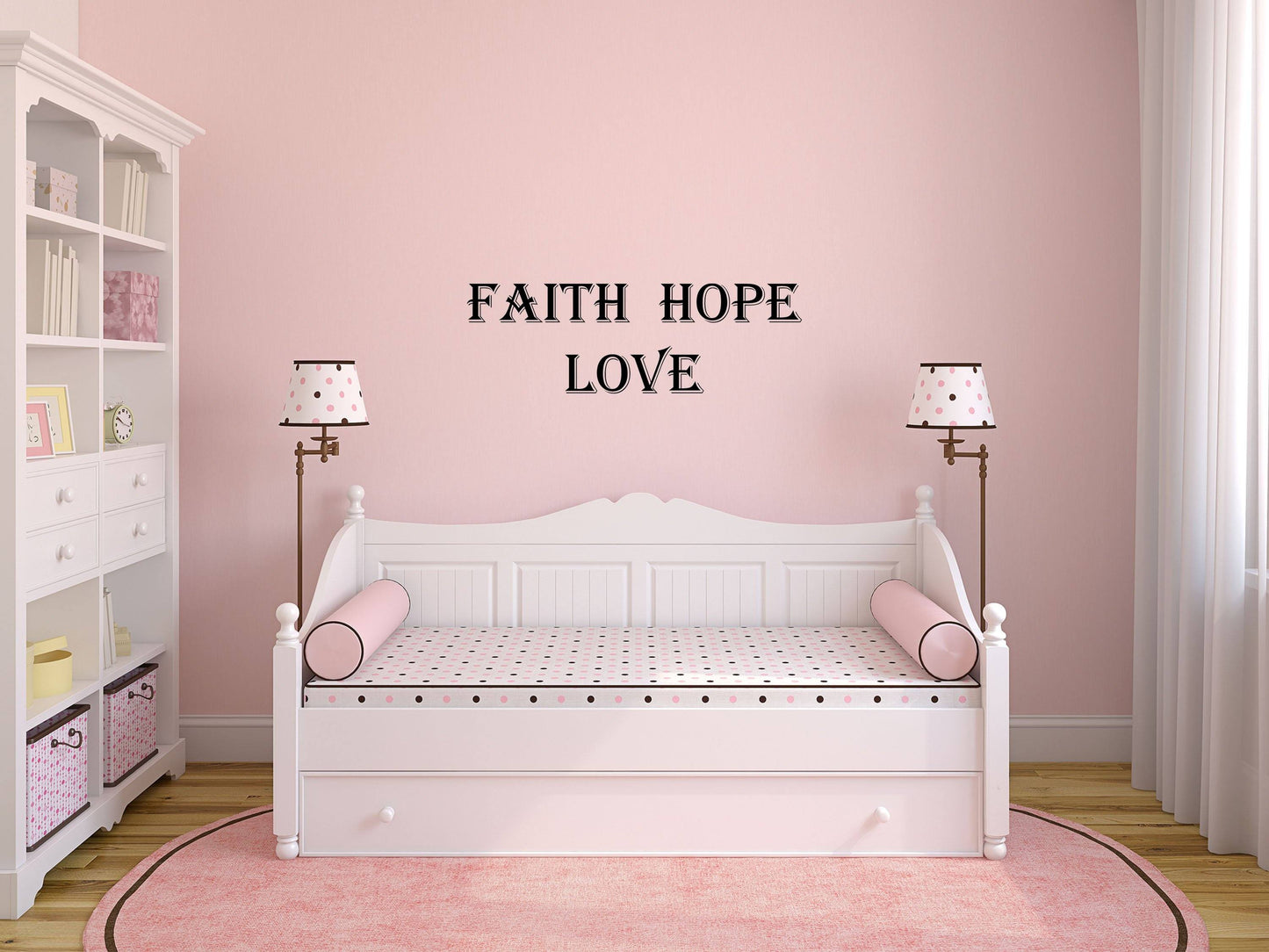 Faith, Hope, Love - Inspirational Wall Decals Vinyl Wall Decal Inspirational Wall Signs 
