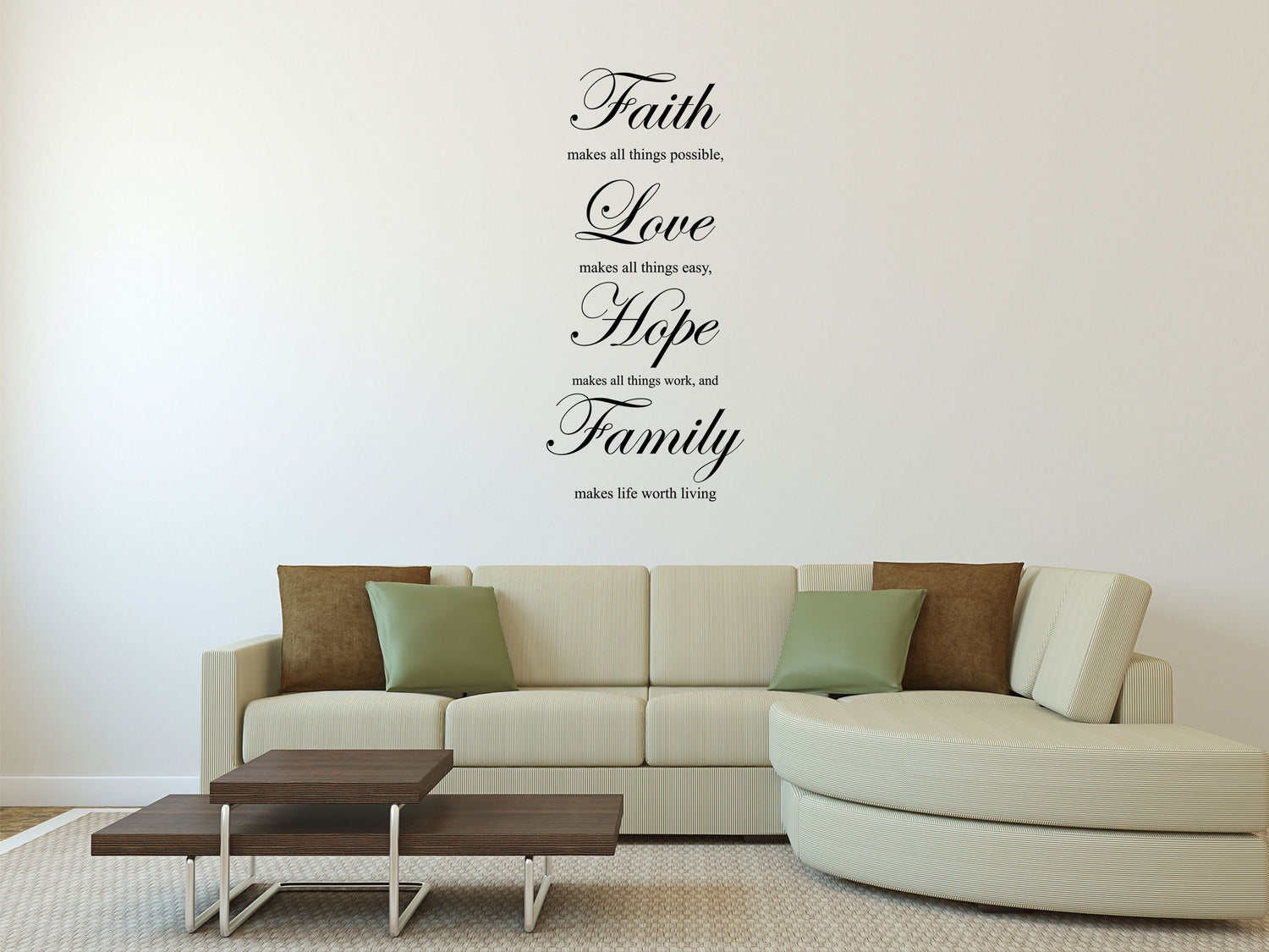 Faith Makes All Things Possible Decal - Faith Wall Decor - Faith Hope Love Decal - Faith and Family Decor - Faith Wall Art Acti Vinyl Wall Decal Done 