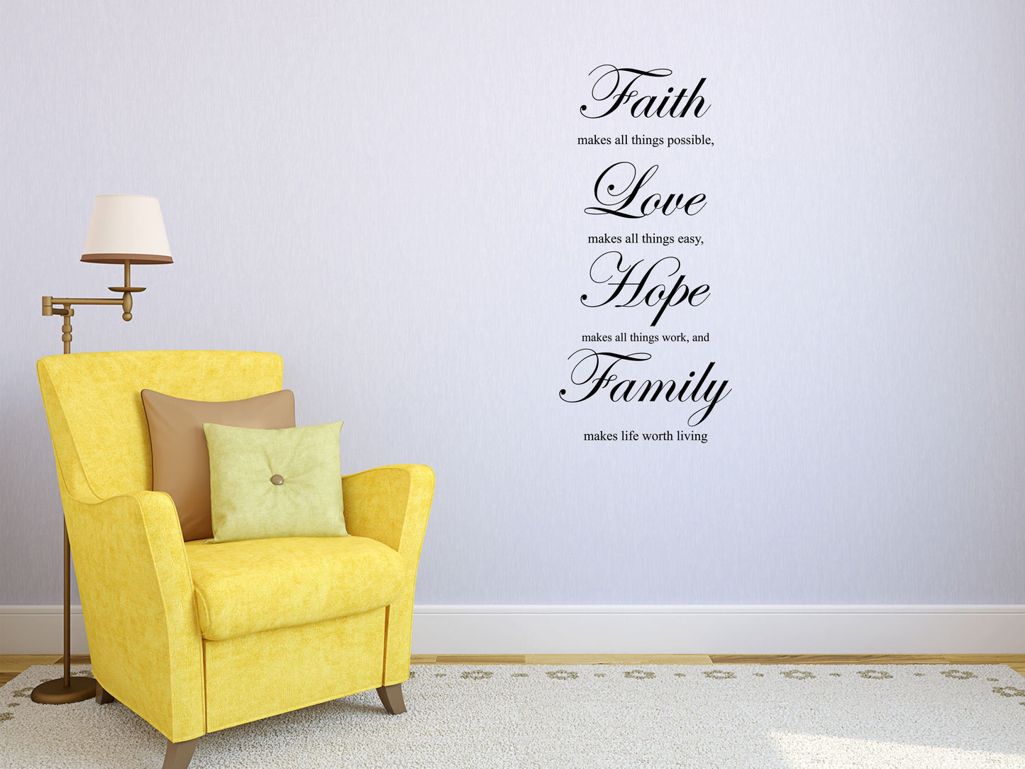 Faith Makes All Things Possible Decal - Faith Wall Decor - Faith Hope Love Decal - Faith and Family Decor - Faith Wall Art Acti Vinyl Wall Decal Done 