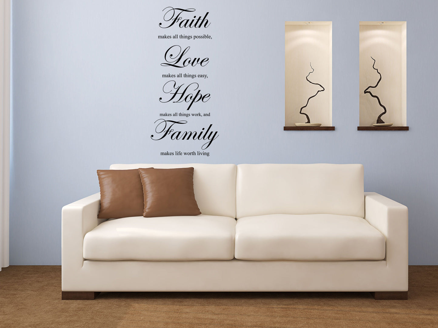 Faith Makes All Things Possible Decal - Faith Wall Decor - Faith Hope Love Decal - Faith and Family Decor - Faith Wall Art Acti Vinyl Wall Decal Done 