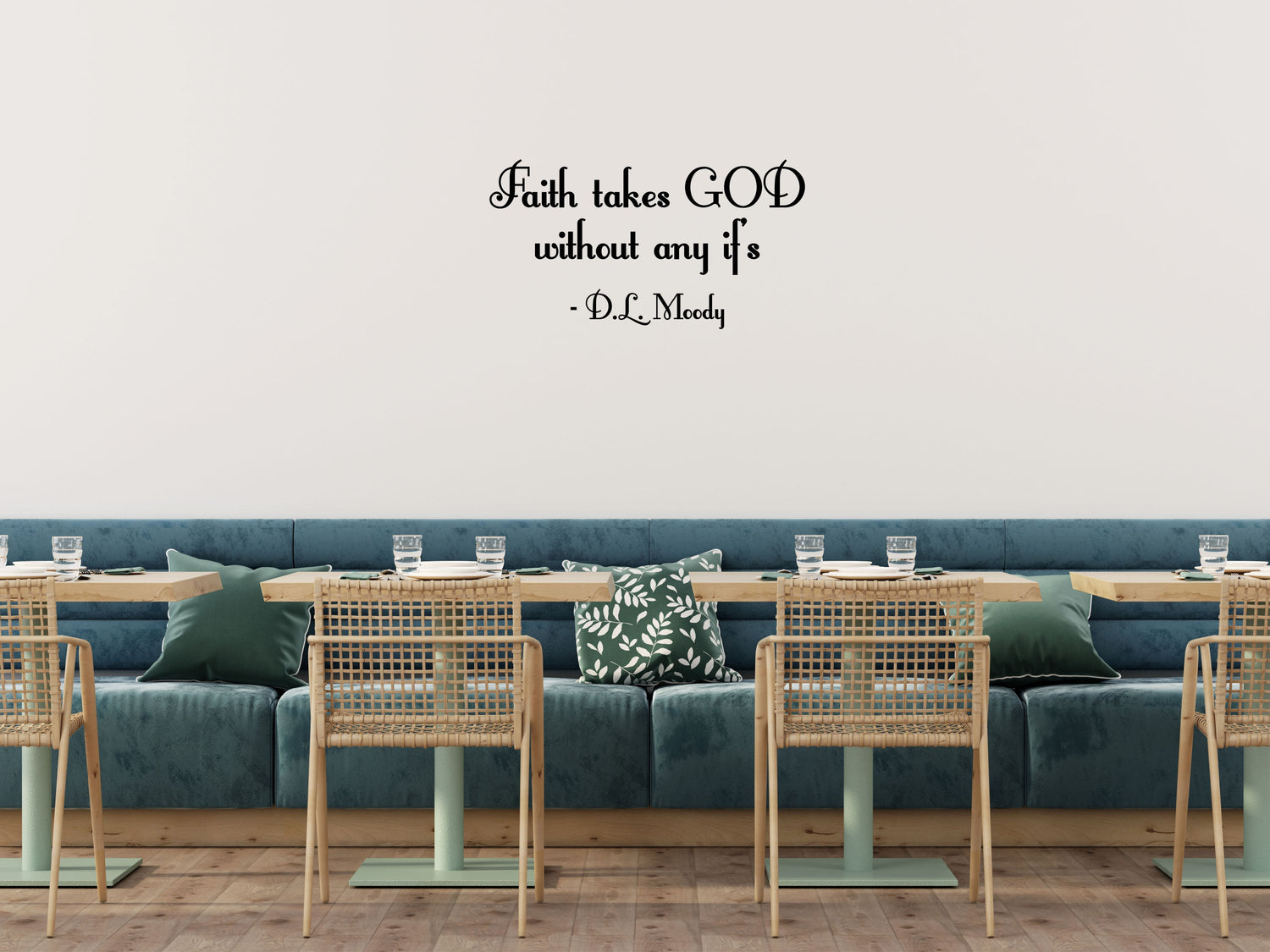 Faith Takes God Vinyl Wall Decal D.L. Moody - Bedroom Wall Decal - Religious Wall Decal - Christian Wall Sign - Master Bedroom Decal Vinyl Wall Decal Inspirational Wall Signs 