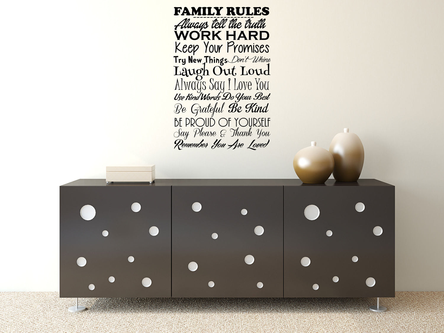 Family Rules Wall Sayings - Inspirational Wall Decals Vinyl Wall Decal Inspirational Wall Signs 