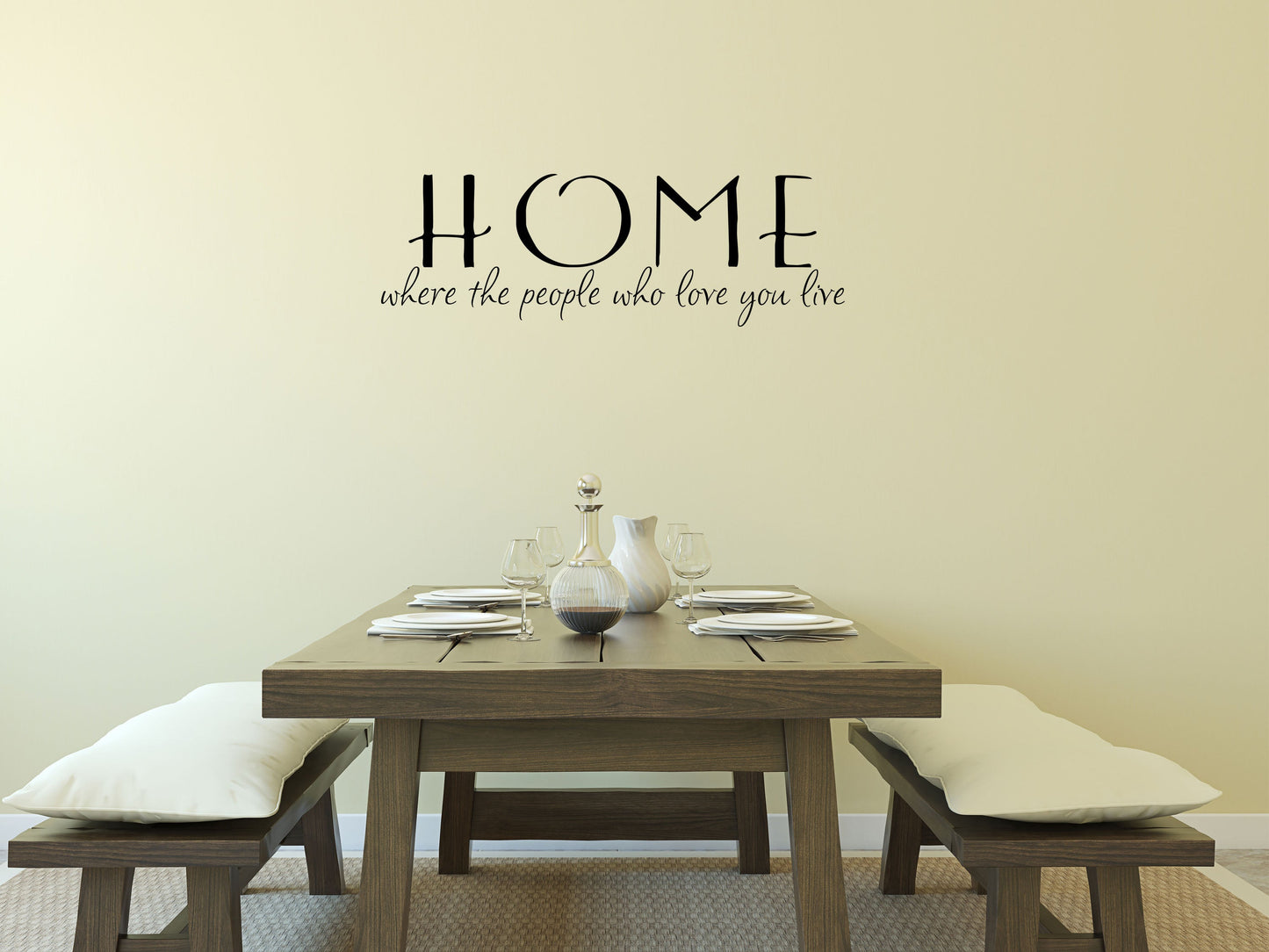 Family Wall Vinyl Lettering - Home Where The People Who Love You Live - Home Vinyl Wall Quotes - Wall Art Decals - Living Room Quote Vinyl Wall Decal Done 