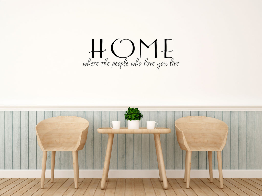 Family Wall Vinyl Lettering - Home Where The People Who Love You Live - Home Vinyl Wall Quotes - Wall Art Decals - Living Room Quote Vinyl Wall Decal Done 