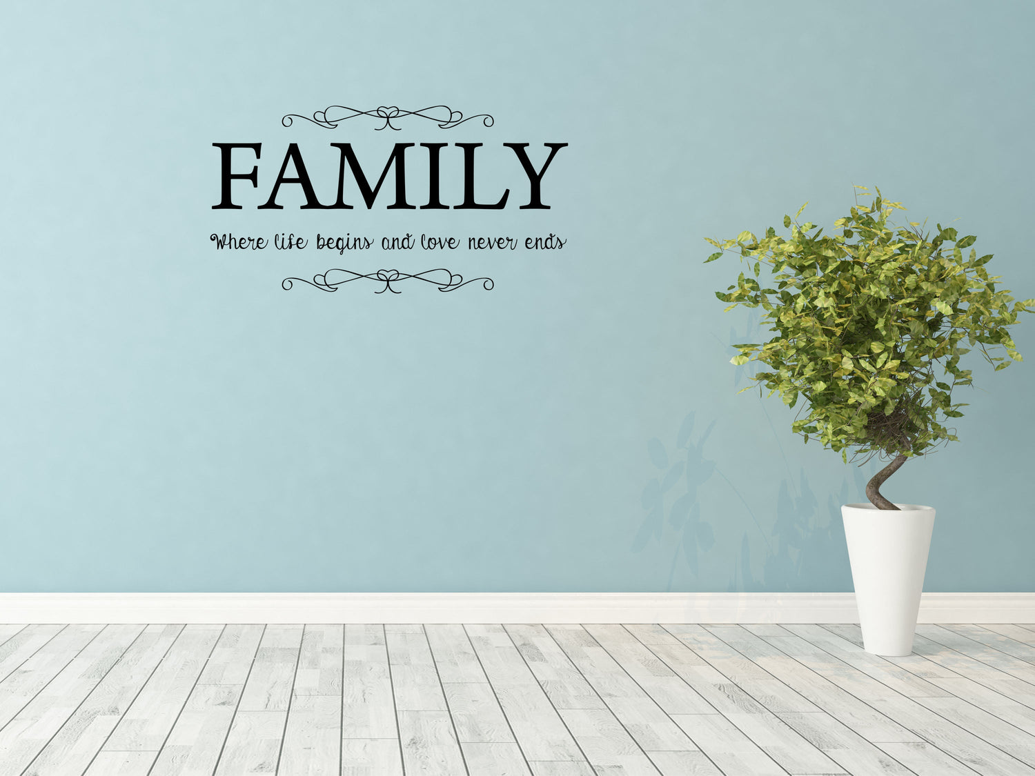 Family Where Life Begins And Love Never Ends - Inspirational Wall Decals Vinyl Wall Decal Inspirational Wall Signs 