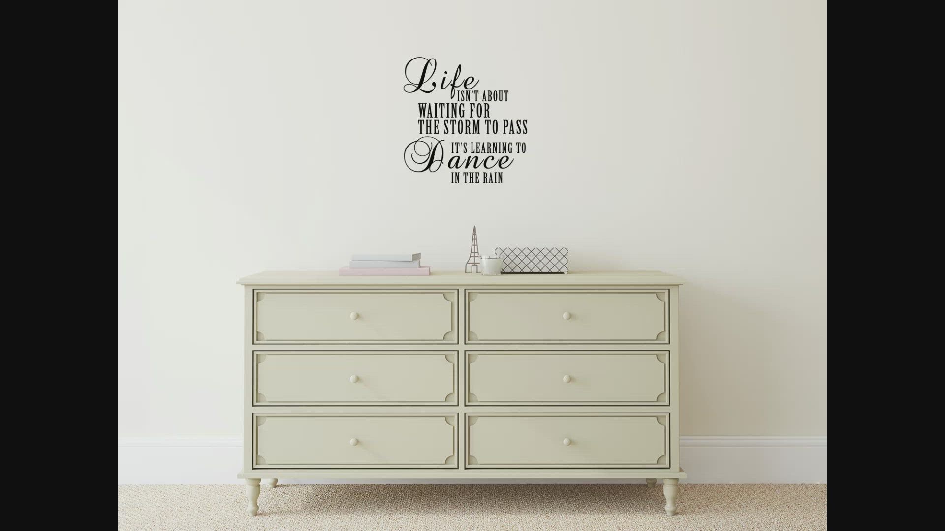 Life Isn't About Waiting For The Storm To Pass Vinyl Wall Decal For Bedroom