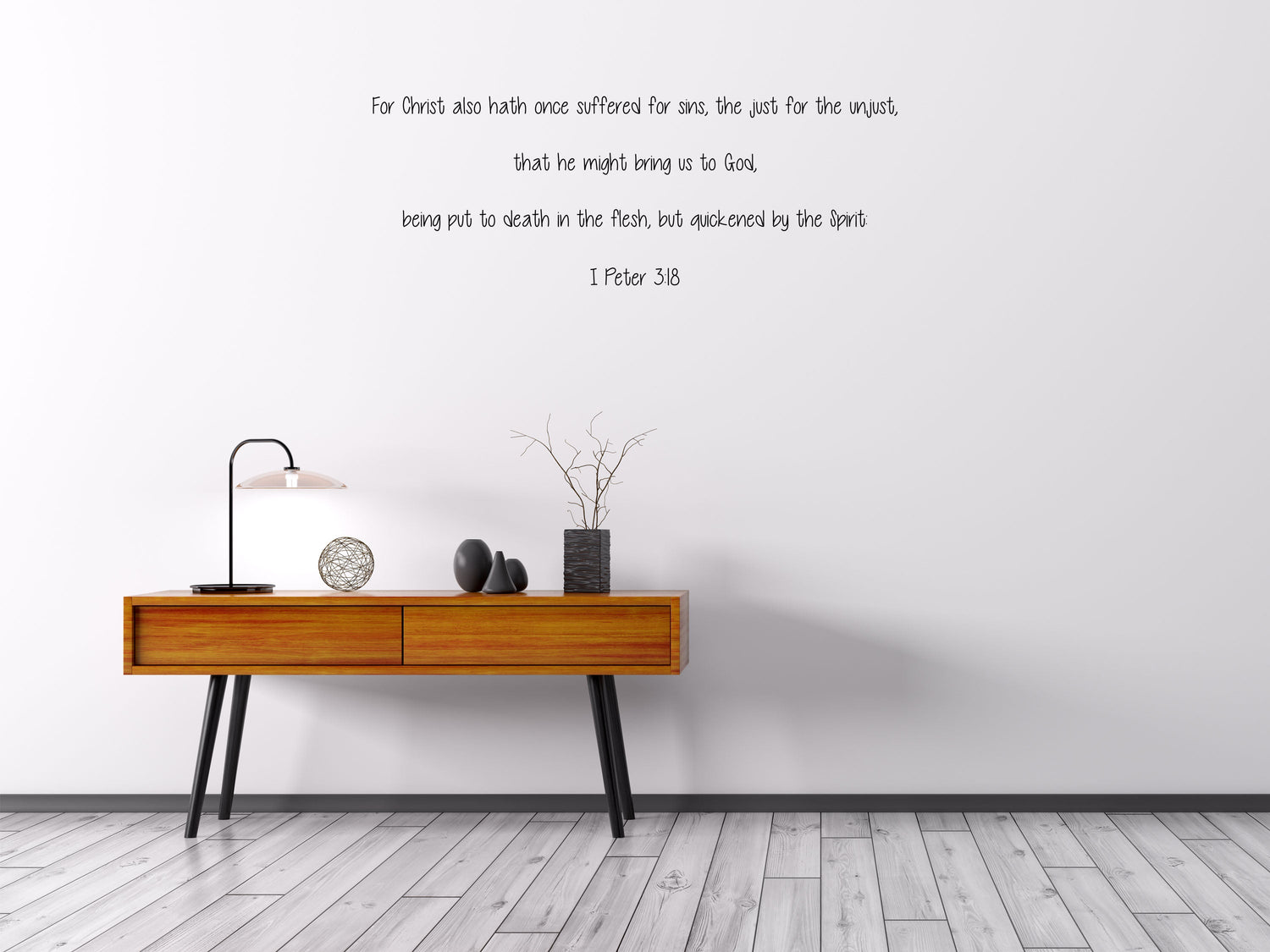 For Christ Also Hath Once Suffered 1 Peter 3:18 - Bible Verse Wall Decals Vinyl Wall Decal Title Done 