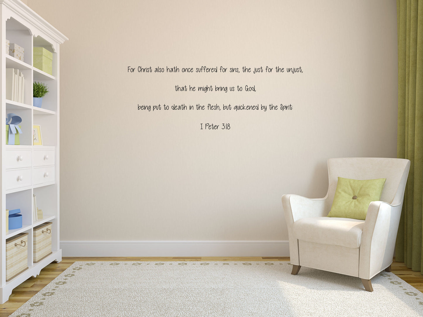 For Christ Also Hath Once Suffered 1 Peter 3:18 - Bible Verse Wall Decals Vinyl Wall Decal Title Done 